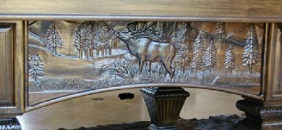 Wood Carved Elk Deer Bear Wildlife In Wood Inc